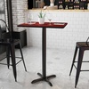 image:imageFlash Furniture Stiles 24 x 30 Rectangular Black Laminate Table Top with 22 x 22 Bar Height Table BaseMahogany