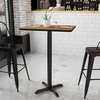 image:imageFlash Furniture Stiles 24 x 30 Rectangular Black Laminate Table Top with 22 x 22 Bar Height Table BaseWalnut