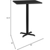 image:imageFlash Furniture Stiles 30 Square Black Laminate Table Top with 22 x 22 Bar Height Table BaseBlack