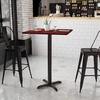 image:imageFlash Furniture Stiles 30 Square Black Laminate Table Top with 22 x 22 Bar Height Table BaseMahogany