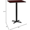 image:imageFlash Furniture Stiles 30 Square Black Laminate Table Top with 22 x 22 Bar Height Table BaseMahogany