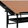 image:imageFlash Furniture Swanson Adjustable Drawing and Drafting Table with Black Frame and Dual Wheel Casters Cherry