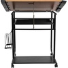 image:imageFlash Furniture Swanson Adjustable Drawing and Drafting Table with Black Frame and Dual Wheel Casters Cherry