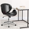 image:imageFlash Furniture Tana MidBack Mahogany Wood Conference Office Chair in White LeatherSoftBlack LeathersoftMahogany Frame