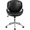 image:imageFlash Furniture Tana MidBack Mahogany Wood Conference Office Chair in White LeatherSoftBlack LeathersoftMahogany Frame