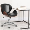 image:imageFlash Furniture Tana MidBack Mahogany Wood Conference Office Chair in White LeatherSoftBlack LeathersoftWalnut Frame