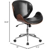 image:imageFlash Furniture Tana MidBack Mahogany Wood Conference Office Chair in White LeatherSoftBlack LeathersoftWalnut Frame