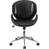 image:imageFlash Furniture Tana MidBack Mahogany Wood Conference Office Chair in White LeatherSoftBlack LeathersoftWalnut Frame