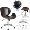 image:imageFlash Furniture Tana MidBack Mahogany Wood Conference Office Chair in White LeatherSoftBlack LeathersoftWalnut Frame