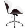 image:imageFlash Furniture Tana MidBack Mahogany Wood Conference Office Chair in White LeatherSoftWhite LeathersoftMahogany Frame