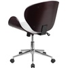 image:imageFlash Furniture Tana MidBack Mahogany Wood Conference Office Chair in White LeatherSoftWhite LeathersoftMahogany Frame
