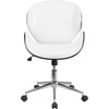 image:imageFlash Furniture Tana MidBack Mahogany Wood Conference Office Chair in White LeatherSoftWhite LeathersoftMahogany Frame