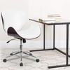 image:imageFlash Furniture Tana MidBack Mahogany Wood Conference Office Chair in White LeatherSoftWhite LeathersoftMahogany Frame