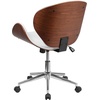 image:imageFlash Furniture Tana MidBack Mahogany Wood Conference Office Chair in White LeatherSoftWhite LeathersoftWalnut Frame