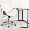 image:imageFlash Furniture Tana MidBack Mahogany Wood Conference Office Chair in White LeatherSoftWhite LeathersoftWalnut Frame