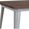image:imageFlash Furniture Toby 315 Square Black Metal Indoor Table with Walnut Rustic Wood TopSilver