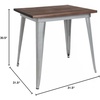 image:imageFlash Furniture Toby 315 Square Black Metal Indoor Table with Walnut Rustic Wood TopSilver