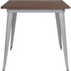 image:imageFlash Furniture Toby 315 Square Black Metal Indoor Table with Walnut Rustic Wood TopSilver