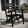 image:imageFlash Furniture Tolleson Adirondack Dining Chair with Cup Holder Commercial Weather Resistant Recycled HDPE Adirondack Chair Fold Out Cupholder GrayBlack