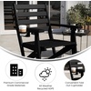 image:imageFlash Furniture Tolleson Adirondack Dining Chair with Cup Holder Commercial Weather Resistant Recycled HDPE Adirondack Chair Fold Out Cupholder GrayBlack