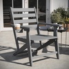 image:imageFlash Furniture Tolleson Adirondack Dining Chair with Cup Holder Commercial Weather Resistant Recycled HDPE Adirondack Chair Fold Out Cupholder GrayGrey