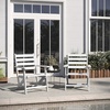 image:imageFlash Furniture Tolleson Adirondack Dining Chair with Cup Holder Commercial Weather Resistant Recycled HDPE Adirondack Chair Fold Out Cupholder GrayWhite