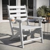 image:imageFlash Furniture Tolleson Adirondack Dining Chair with Cup Holder Commercial Weather Resistant Recycled HDPE Adirondack Chair Fold Out Cupholder GrayWhite
