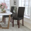 image:imageFlash Furniture Traditional Black LeatherSoft Upholstered Panel Back Parsons Dining ChairBlack