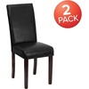 image:imageFlash Furniture Traditional Black LeatherSoft Upholstered Panel Back Parsons Dining ChairBlack