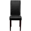 image:imageFlash Furniture Traditional Black LeatherSoft Upholstered Panel Back Parsons Dining ChairBlack
