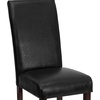 image:imageFlash Furniture Traditional Black LeatherSoft Upholstered Panel Back Parsons Dining ChairBlack