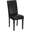 image:imageFlash Furniture Traditional Black LeatherSoft Upholstered Panel Back Parsons Dining ChairBlack