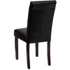 image:imageFlash Furniture Traditional Black LeatherSoft Upholstered Panel Back Parsons Dining ChairBlack