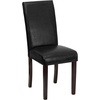 image:imageFlash Furniture Traditional Black LeatherSoft Upholstered Panel Back Parsons Dining ChairBlack