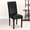 image:imageFlash Furniture Traditional Black LeatherSoft Upholstered Panel Back Parsons Dining ChairBlack