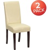 image:imageFlash Furniture Traditional Black LeatherSoft Upholstered Panel Back Parsons Dining ChairIvory