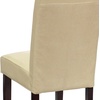 image:imageFlash Furniture Traditional Black LeatherSoft Upholstered Panel Back Parsons Dining ChairIvory