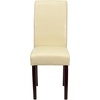 image:imageFlash Furniture Traditional Black LeatherSoft Upholstered Panel Back Parsons Dining ChairIvory
