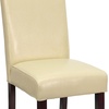 image:imageFlash Furniture Traditional Black LeatherSoft Upholstered Panel Back Parsons Dining ChairIvory