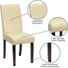 image:imageFlash Furniture Traditional Black LeatherSoft Upholstered Panel Back Parsons Dining ChairIvory
