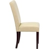 image:imageFlash Furniture Traditional Black LeatherSoft Upholstered Panel Back Parsons Dining ChairIvory