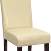 image:imageFlash Furniture Traditional Black LeatherSoft Upholstered Panel Back Parsons Dining ChairIvory