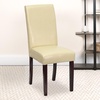 image:imageFlash Furniture Traditional Black LeatherSoft Upholstered Panel Back Parsons Dining ChairIvory