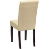 image:imageFlash Furniture Traditional Black LeatherSoft Upholstered Panel Back Parsons Dining ChairIvory