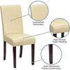 image:imageFlash Furniture Traditional Black LeatherSoft Upholstered Panel Back Parsons Dining ChairIvory
