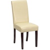 image:imageFlash Furniture Traditional Black LeatherSoft Upholstered Panel Back Parsons Dining ChairIvory
