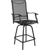 image:imageFlash Furniture Valerie Patio Bar Height Stools Set of 2 AllWeather Textilene Swivel Patio Stools with High Back amp Armrests in RedBlack