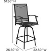 image:imageFlash Furniture Valerie Patio Bar Height Stools Set of 2 AllWeather Textilene Swivel Patio Stools with High Back amp Armrests in RedBlack