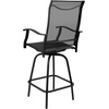 image:imageFlash Furniture Valerie Patio Bar Height Stools Set of 2 AllWeather Textilene Swivel Patio Stools with High Back amp Armrests in RedBlack
