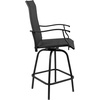 image:imageFlash Furniture Valerie Patio Bar Height Stools Set of 2 AllWeather Textilene Swivel Patio Stools with High Back amp Armrests in RedBlack